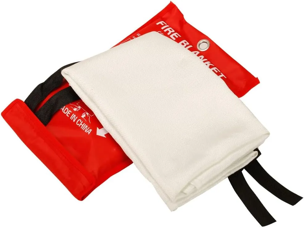 Aksipo Fire Blanket - Fiberglass Fire Emergency Suppression Blanket, Flame Retardant, Emergency Survival Safety Cover for Kitchen, Home, Car, Office, Warehouse, 2 Pack (39.3x39.3 inch)