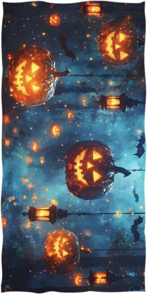 ALAZA Halloween Jack O Lantern Beach Towel, Absorbent Quick Dry Swimming Yoga Beach Towels, 31x71in Sand Free Microfiber Beach Towel