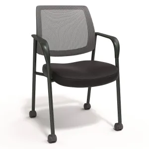 Alera® Wessex Mesh Fabric Guest Chair, 24.41 x 23.62 x 35.04, Black Seat, Black Back, Black Base