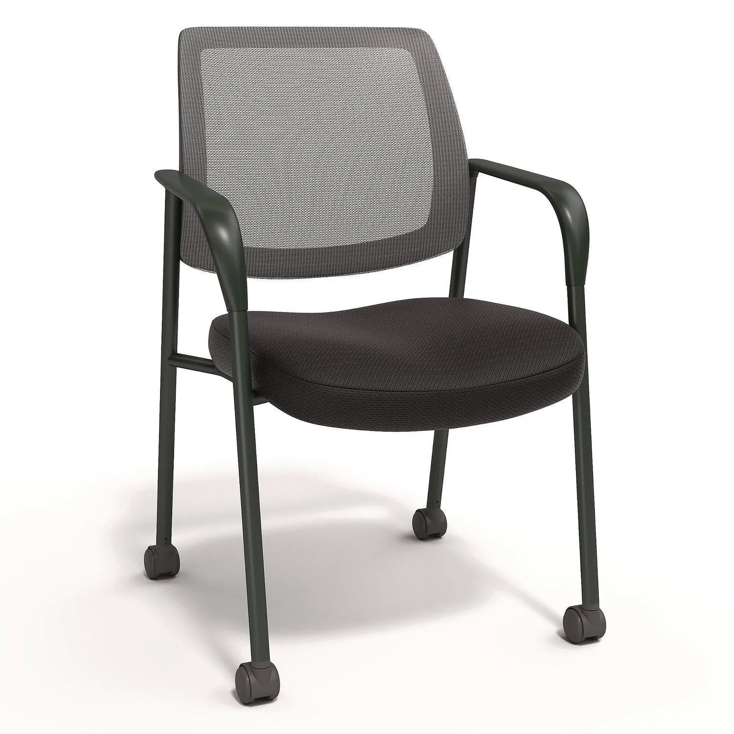 Alera® Wessex Mesh Fabric Guest Chair, 24.41 x 23.62 x 35.04, Black Seat, Black Back, Black Base