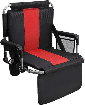 ALPHA CAMP Stadium Seat Chair for Bleachers with Back & Arm Rest