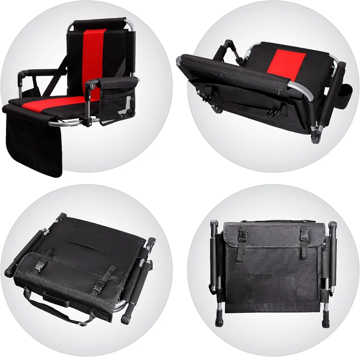 ALPHA CAMP Stadium Seat Chair for Bleachers with Back & Arm Rest