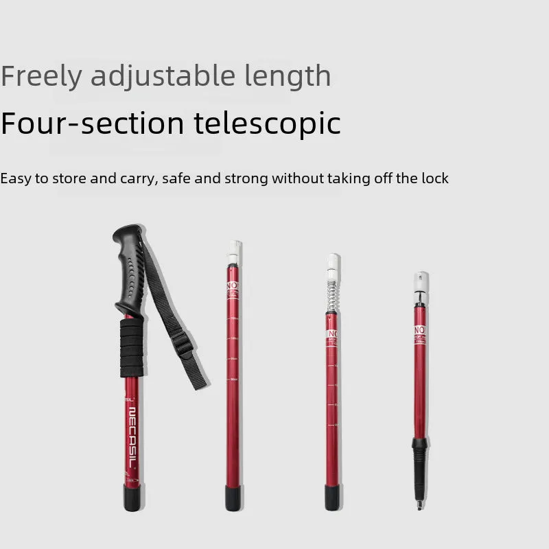 Aluminum Alloy 6061 Four-Section Straight Handle Climbing Stick