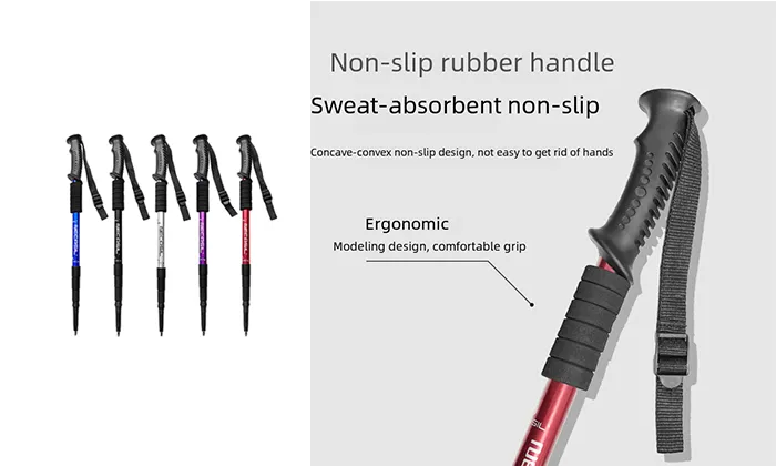 Aluminum Alloy 6061 Four-Section Straight Handle Climbing Stick