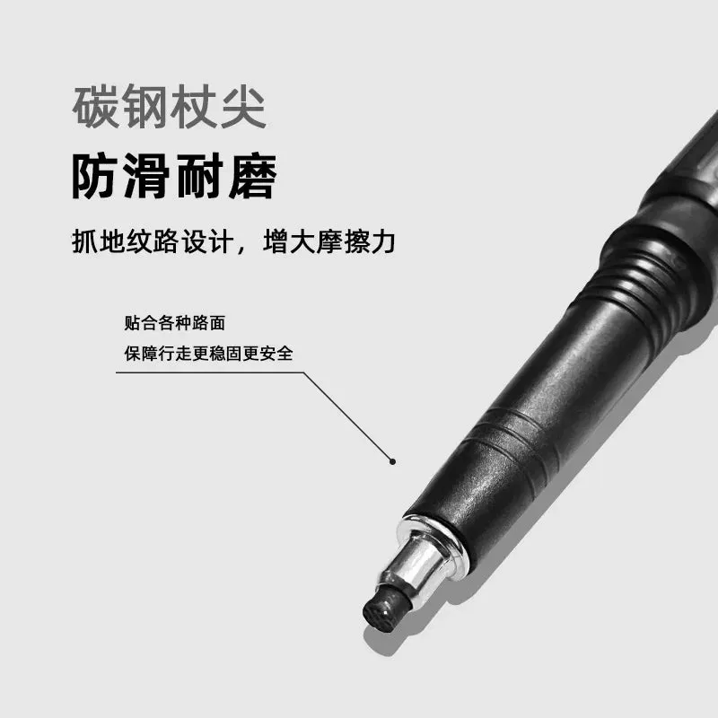 Auminum Alloy Foldable Trekking Poles  Section Ultralight Hiking Walking Stick Antiskid Cane Camping Accessories
