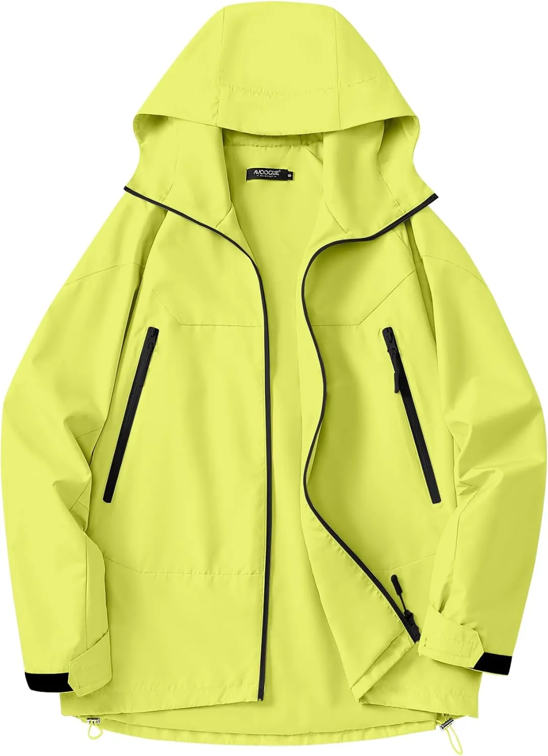 Avoogue Rain Jacket for Women Loose Fit Waterproof Lightweight Lined Rain Coat Hiking Windbreaker Jacket with Hood