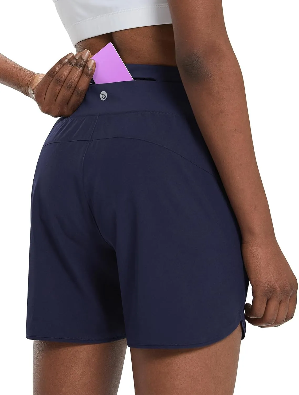 baleaf Women's 5" Workout Shorts Athletic Running Shorts High Waisted with Zipper Pocket Gym Quick Dry Hiking Sports