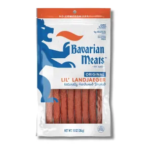 Bavarian Meats Lil' Landjaegers Meat Sticks, Smoked Sausage Protein Snacks, Zero Sugar, Great Source of Protein, Gluten Free, Keto Friendly Low Carb Snack, 10 Ounce