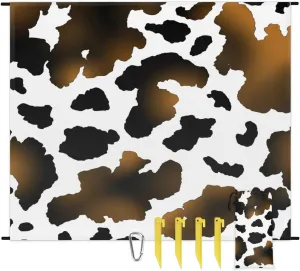 Beach Blanket, Cow Print Sandproof Beach Mat, Waterproof Quick Drying Sand Free Mat with 4 x Ground Spikes for Outdoor Travel Camping Hiking, Animal Print 68 x 59 in