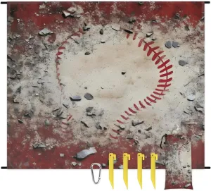 Beach Blanket, Sports Baseball Sandproof Beach Mat, Waterproof Quick Drying Sand Free Mat with 4 x Ground Spikes for Outdoor Travel Camping Hiking, Softball 68 x 59 in
