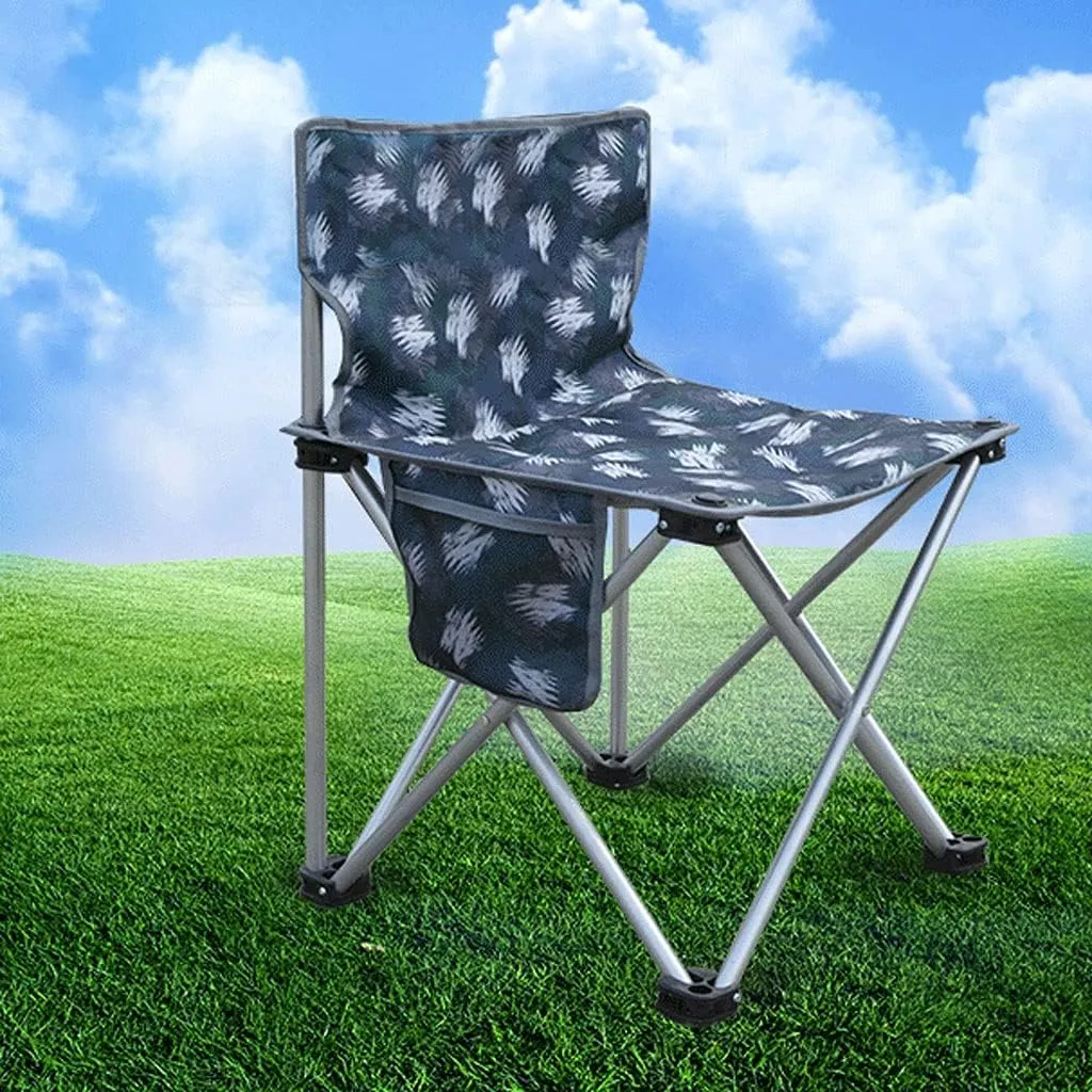 Beach Chair Increase Bold Simple Folding Fishing Stool Office Lunch Break Chair Portable Camping Home Chair (Color : D)