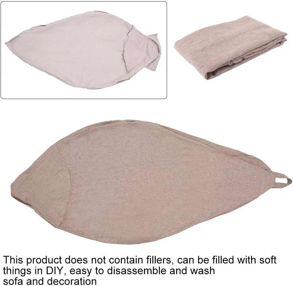 Bean Bag Chair Sofa Cover(No Filler),Comfortable Outdoor Lazy Seat Bag,Couch Cover Without Filler for Adults Kids,Soft Tatami Chairs Covers Suitable for Home Garden Living Room (Browm, Small)