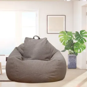 Bean Bag Chair Sofa Cover(No Filler),Comfortable Outdoor Lazy Seat Bag,Couch Cover Without Filler for Adults Kids,Soft Tatami Chairs Covers Suitable for Home Garden Living Room (Browm, Small)