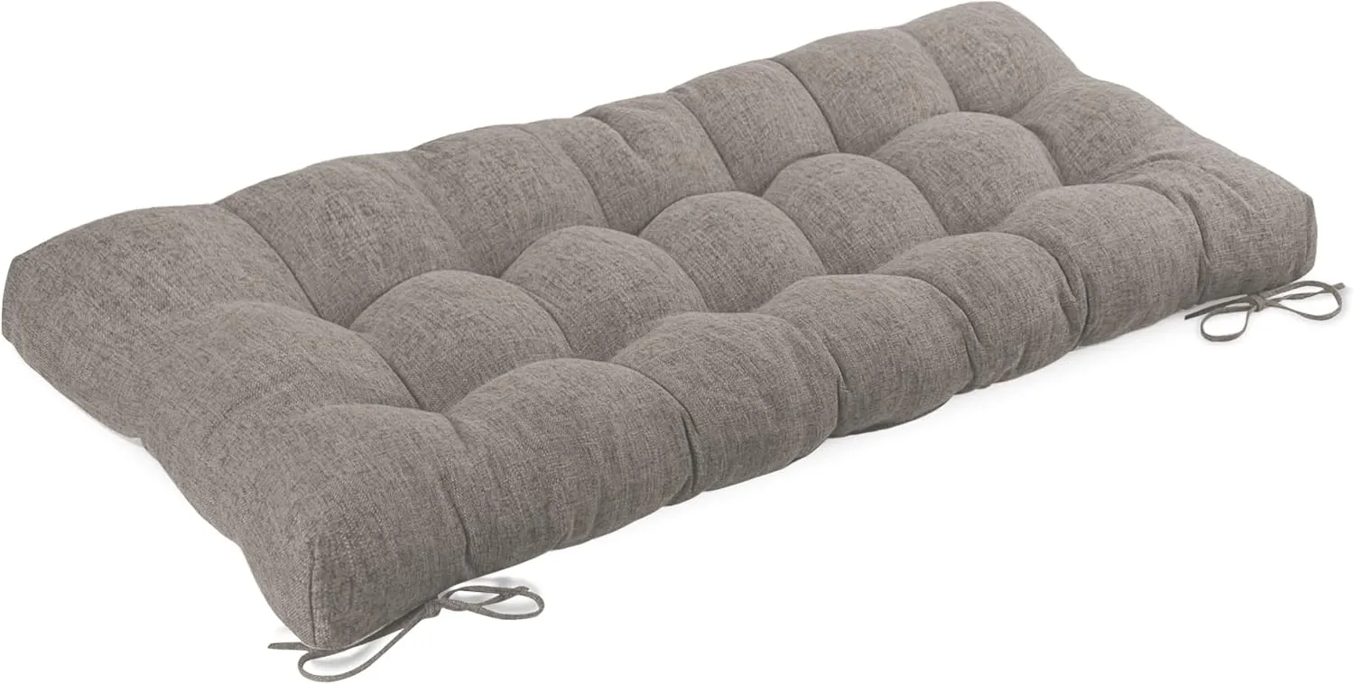 Bench Cushion for Indoor Furniture 48 x 19 inch Rectangle Bench Seat Cushion for Bay Window Entryway Bench Thick Textured Chair Cushion with Non-Slip Backing 1 Pack, Light Grey