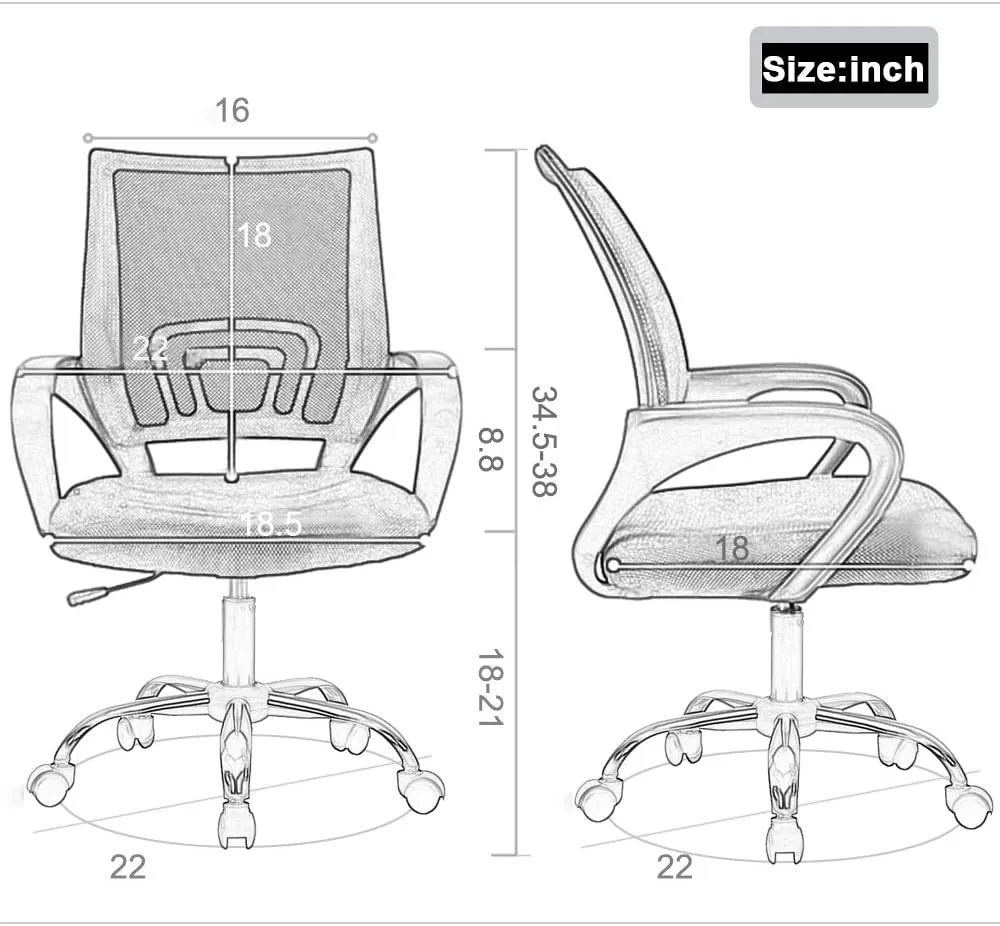 BestOffice Office Chair Ergonomic Cheap Desk Chair Mesh Computer Chair Lumbar Support Modern Executive Adjustable Stool Rolling Swivel Chair for Back Pain (Pink)