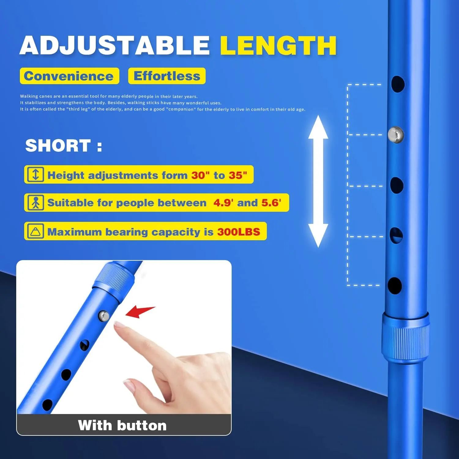 BigAlex Folding Walking Cane with LED Light,Pivoting Quad Base,Adjustable Walking Stick with Carrying Bag for Man/Woman (Alloy Base)