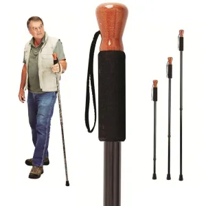 Black Aluminum Adjustable Hiking Stick