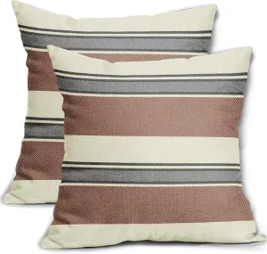 Black Brown Striped Pillow Covers 20x20 Set of 2 Boho Stripe Print Patterned Cream Decorative Outdoor Pillowcases Modern Farmhouse Throw Cushion Case Couch Sofa Bed Decor
