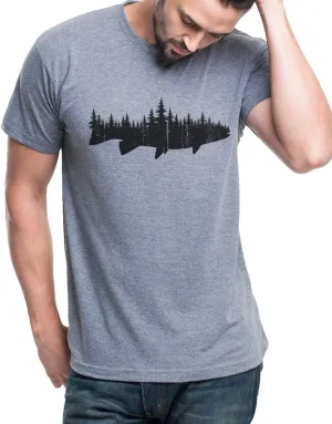 Black Lantern Graphic T-Shirts - Fish and Forest Men's Short Sleeve Tri-Blend Tshirt - Shirts for Nature Lovers