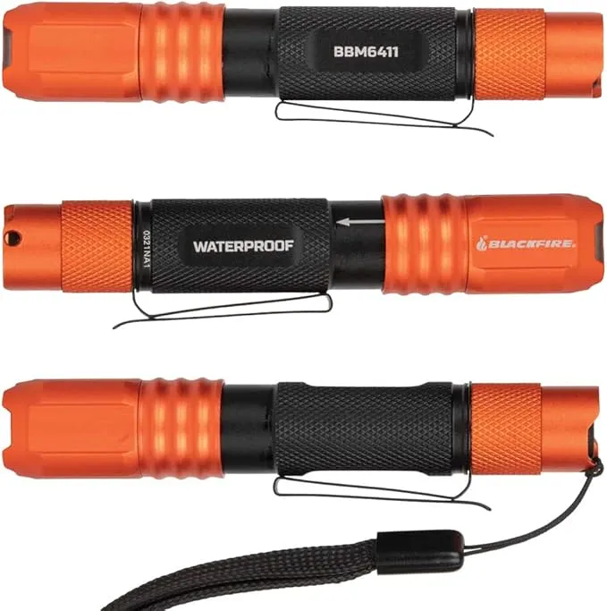 Blackfire - Klein Tools Outdoors - Rechargeable Waterproof Pocket Flashlight BBM6411, 275 Lumen, Dual-Direction Pocket Clip with Lanyard for Outdoor Use, Camping, Hunting, Work