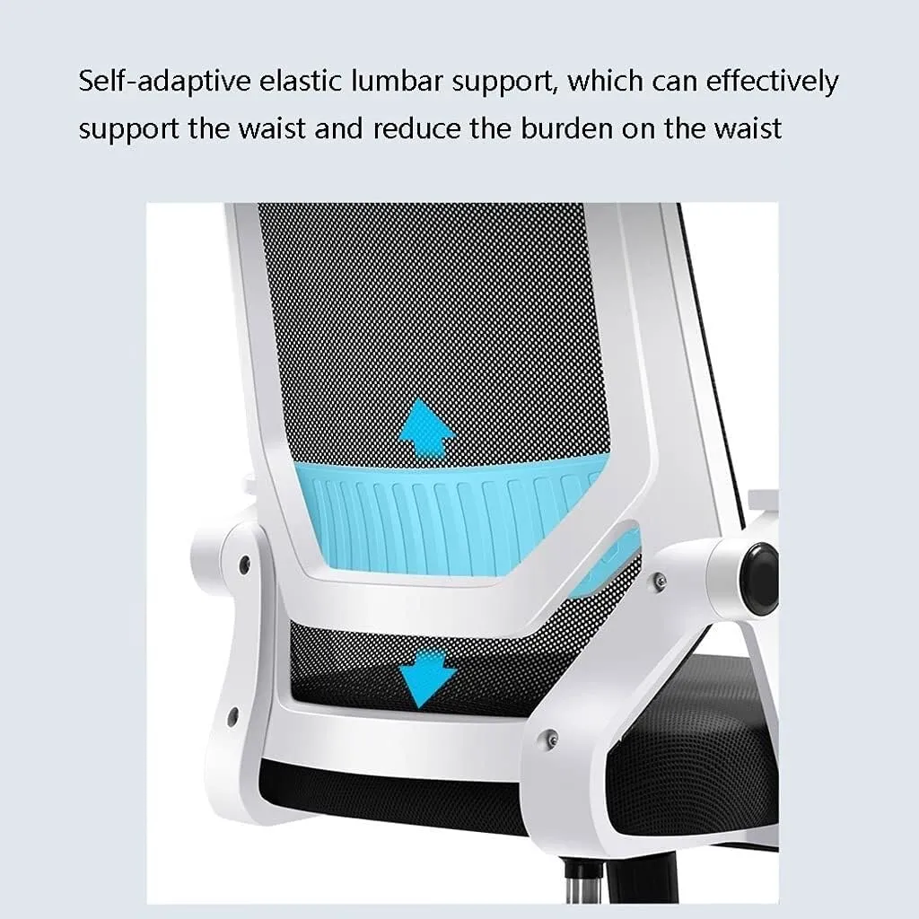 Breathable Office Chair with Pulley Bracket,Ergonomic mesh Adjustable Desk Chair with armrests, for Office, Dormitory, Home Gift (Color : Black) (Light Gray)(Black)