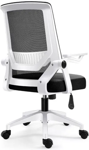 Breathable Office Chair with Pulley Bracket,Ergonomic mesh Adjustable Desk Chair with armrests, for Office, Dormitory, Home Gift (Color : Black) (Light Gray)(Black)