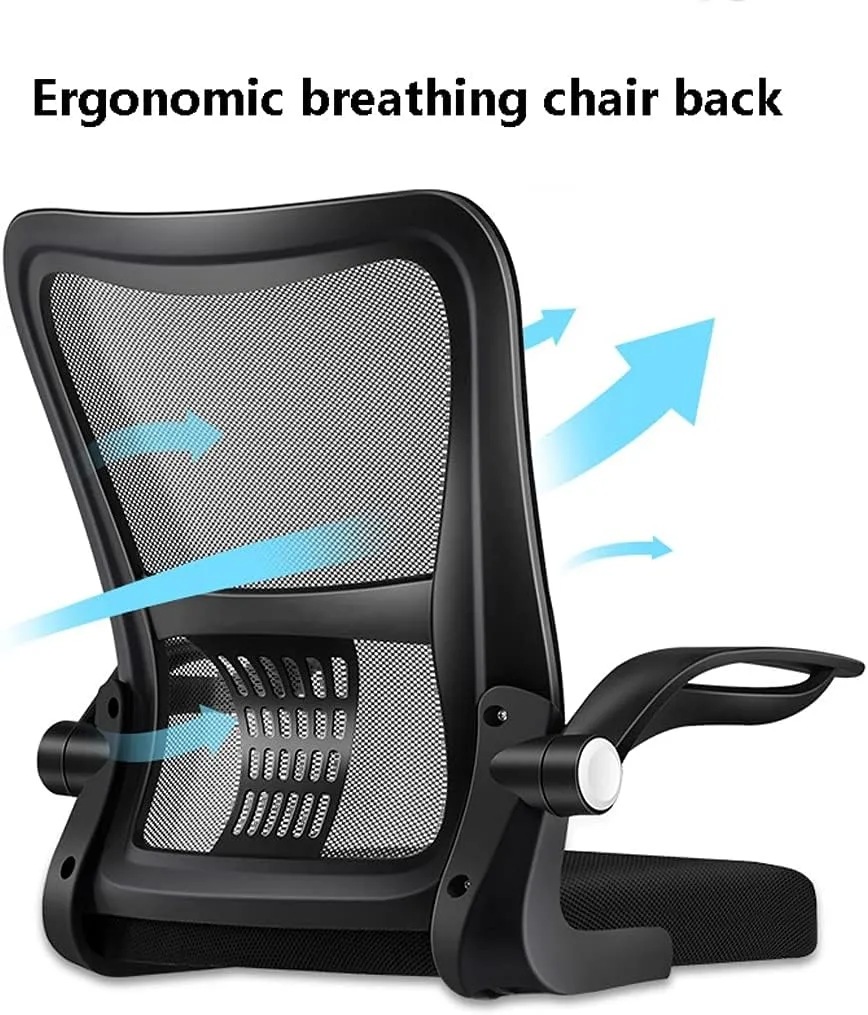 Breathable Office Chair with Pulley Bracket,Ergonomic mesh Adjustable Desk Chair with armrests, for Office, Dormitory, Home Unique (Light Gray)