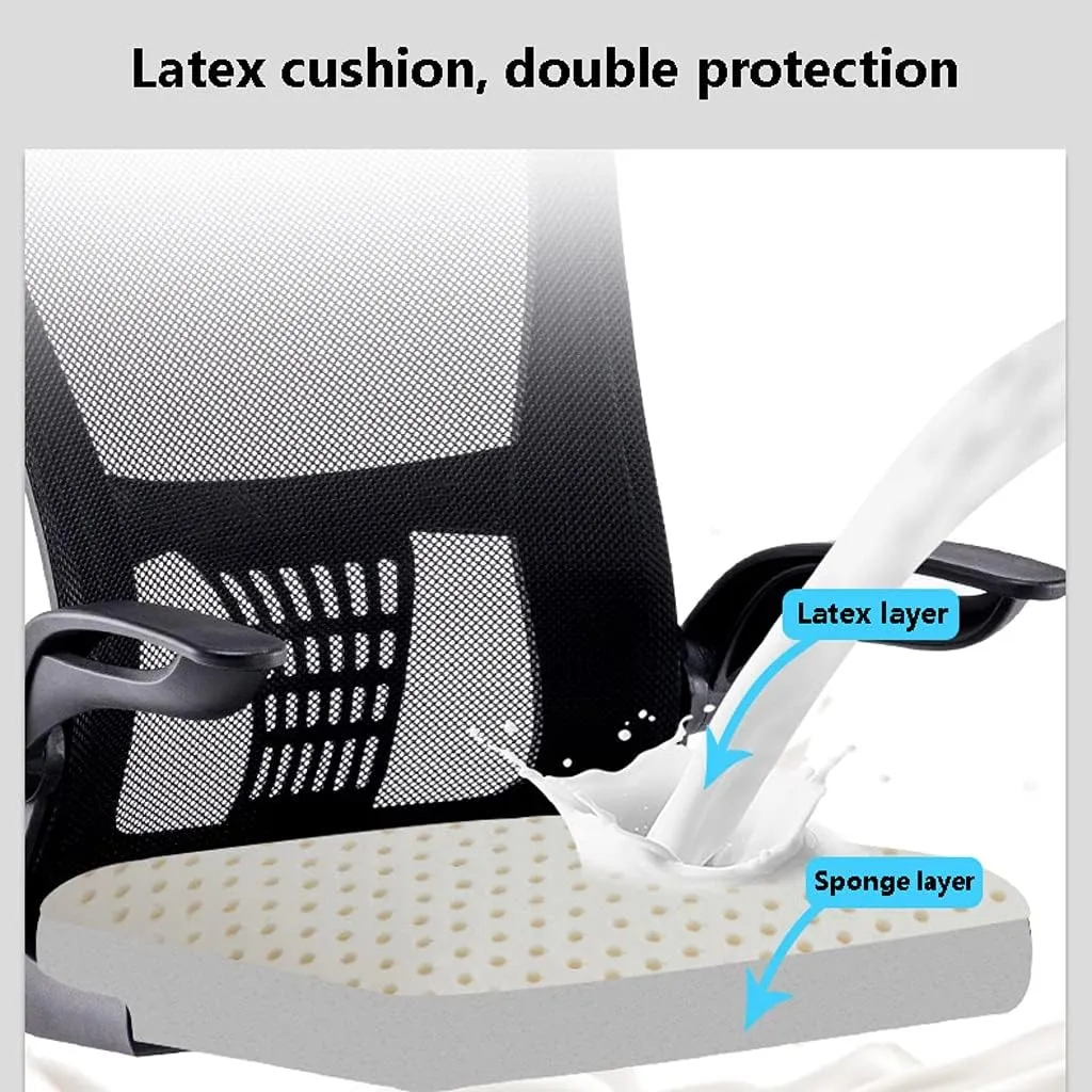 Breathable Office Chair with Pulley Bracket,Ergonomic mesh Adjustable Desk Chair with armrests, for Office, Dormitory, Home Unique (Light Gray)