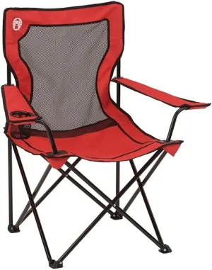 Broadband Mesh Quad Camp Chair w/ Carry Bag,Cup Holder & Adjustable Arms