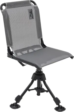 Browning Huntsman Hunting Chair - Durable TechMesh Material Over Steel Frame, with 360-degree Swivel, Adjustable Height, and Independent Leg Adjustment, Charcoal