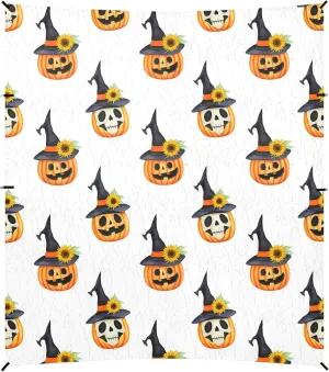 Burbuja Jack O Lantern Pumpkins Beach Canopy Windproof Beach Tent Sun Shade with 4 Sandbags & Sand Shovel, Portable Sun Shelter for Family Camping Picnic