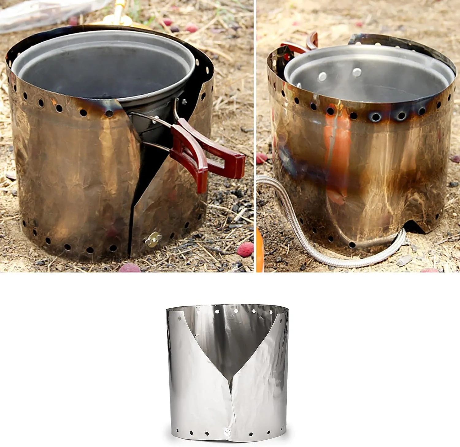 Camp Stove Winds Protecting Plate Thickened Folding Stove Windshield for Outdoor Cooking and Hiking