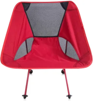 Camping Accessory Outdoor Portable Folding Camping Chair Light Fishing Beach Chair Aviation Aluminum Alloy Backrest Recliner (Color : Red)