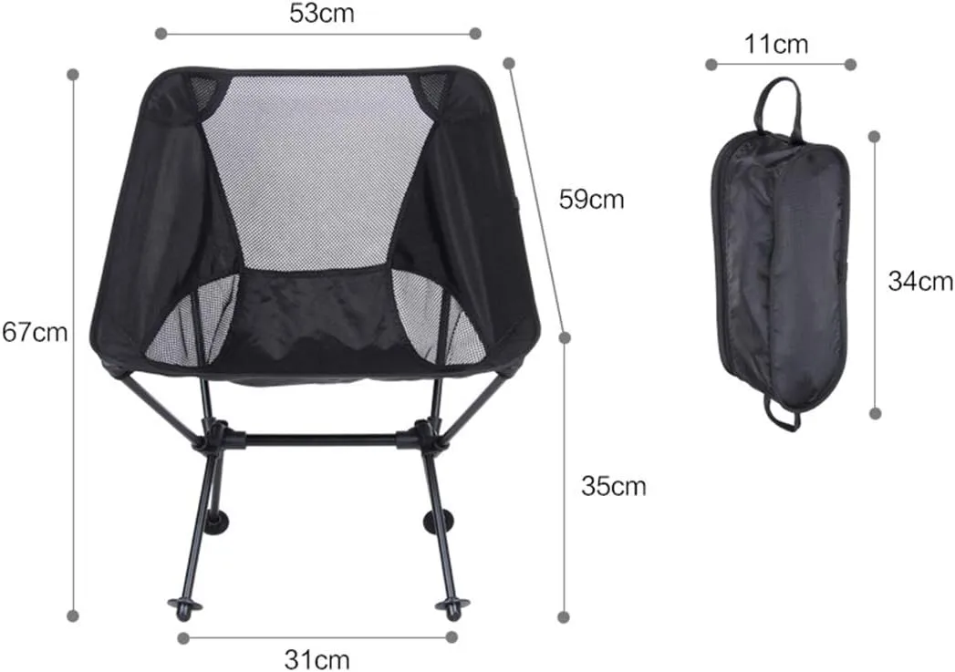 Camping Accessory Outdoor Portable Folding Camping Chair Light Fishing Beach Chair Aviation Aluminum Alloy Backrest Recliner (Color : Red)