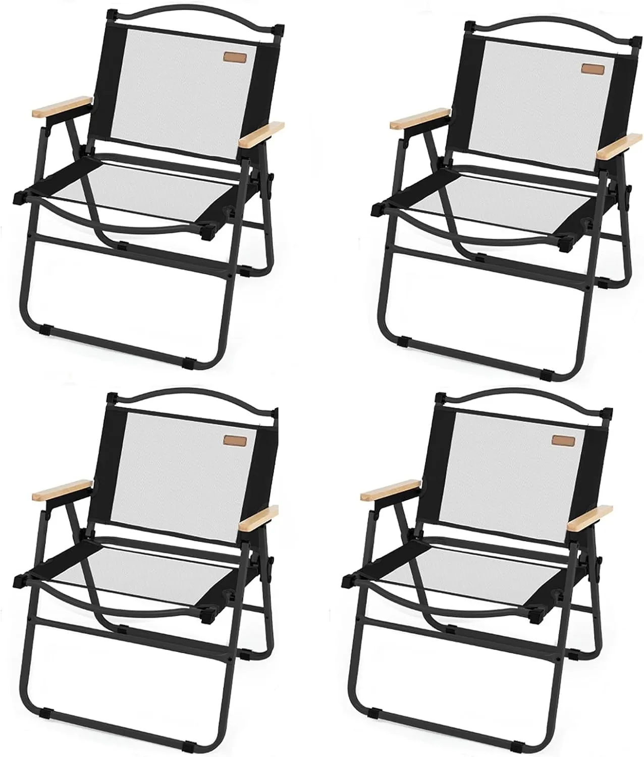 Camping Chair, Folding Chair 4-Piece Portable Mesh Breathable Backrest Chair Suitable for Outdoor Camping Sports Beach Outdoor