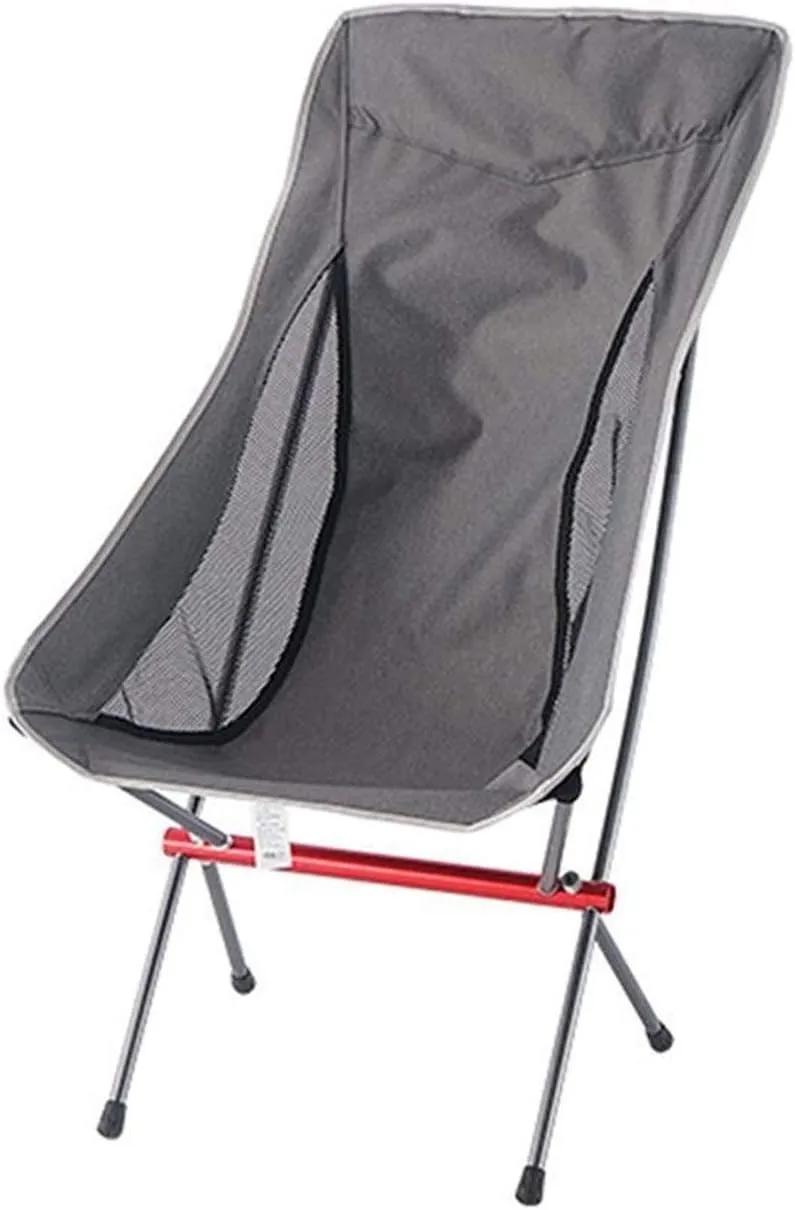 Camping Folding Chair Outdoor Chair Ultra Light Portable Camping Armchair Aluminum Rocking Chair Stool (Color : Dark Gray)
