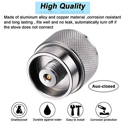 Camping Is Easy® Camping Stove Adapter - 1 Lb Propane Small Tank Input EN417 Lindal Valve Output Outdoor Cylinder LPG Canister Adapter
