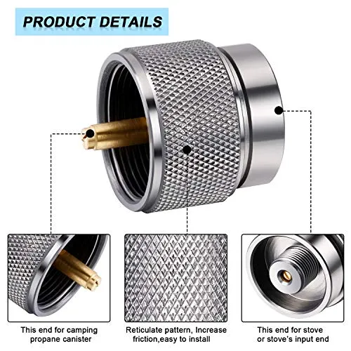 Camping Is Easy® Camping Stove Adapter - 1 Lb Propane Small Tank Input EN417 Lindal Valve Output Outdoor Cylinder LPG Canister Adapter