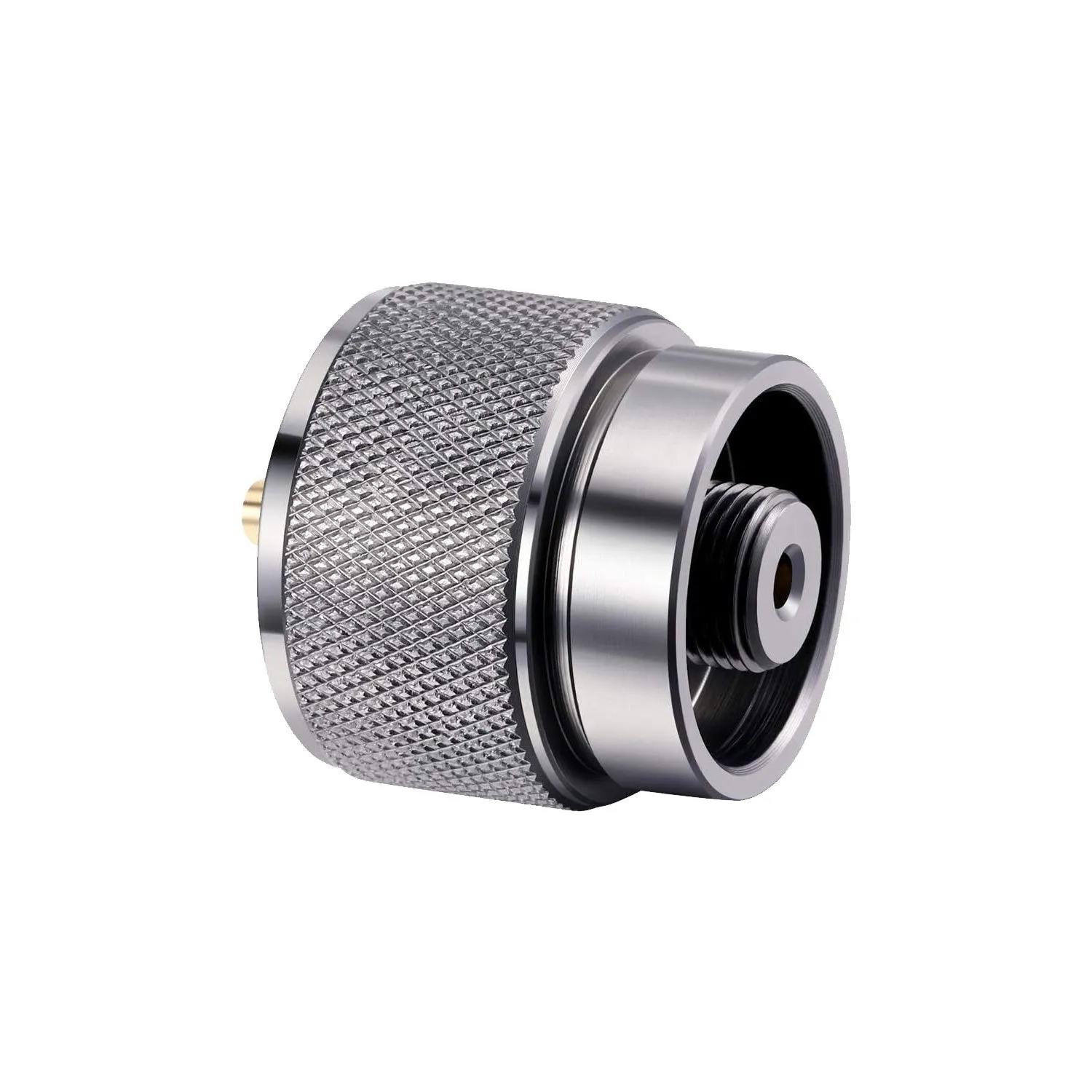 Camping Is Easy® Camping Stove Adapter - 1 Lb Propane Small Tank Input EN417 Lindal Valve Output Outdoor Cylinder LPG Canister Adapter