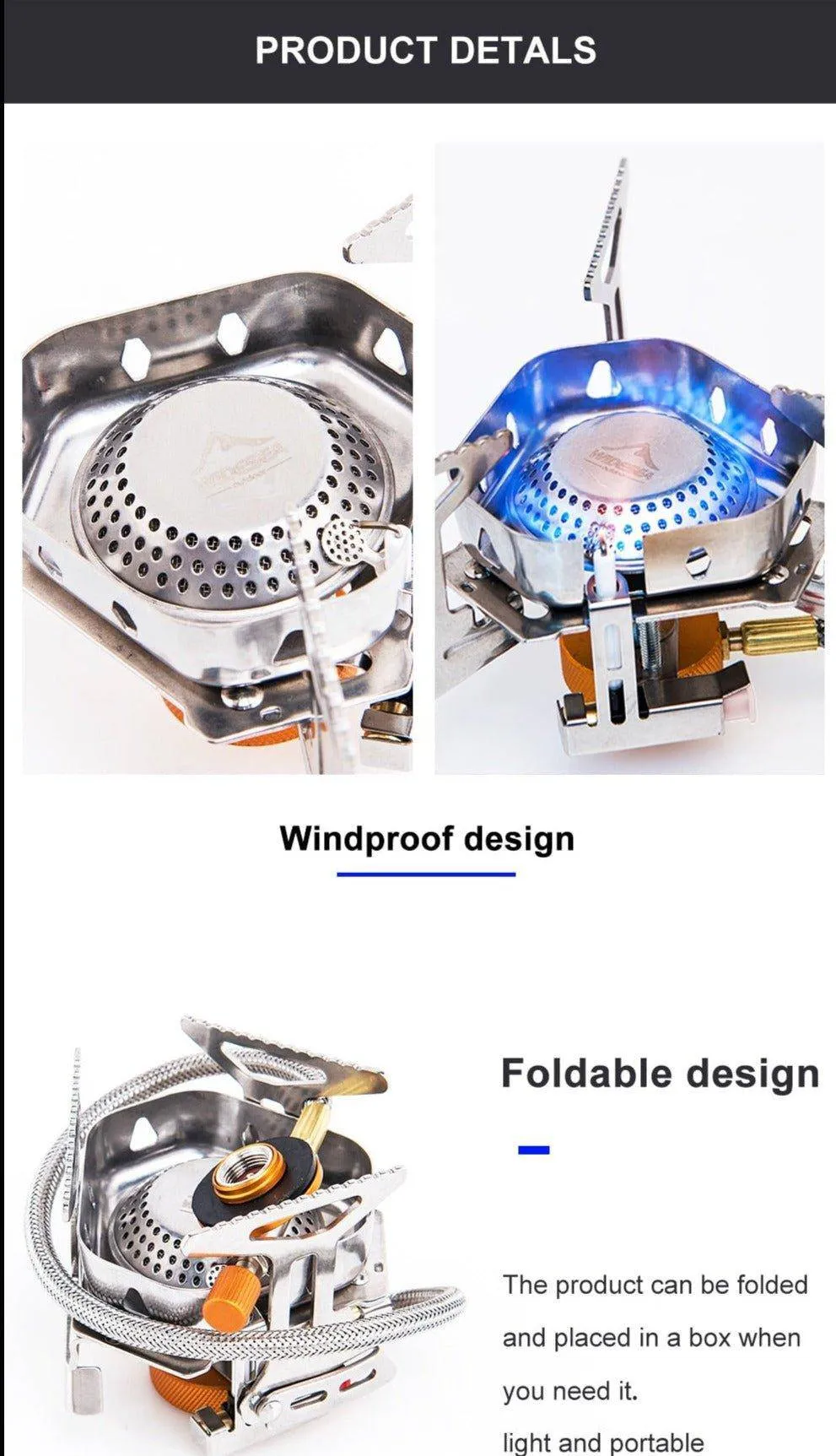 Camping Wind Proof Gas Burner Outdoor