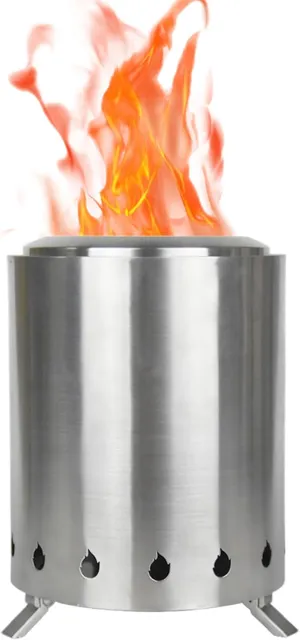 Camping Wood Stove Stainless Steel Outdoor Smokeless Fire Pit Small Backpacking Stove
