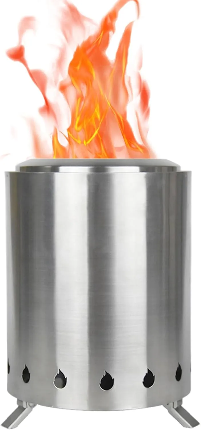 Camping Wood Stove Stainless Steel Outdoor Smokeless Fire Pit Small Backpacking Stove
