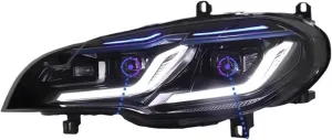 Car Lights Compatible For BMW X5 E70 Headlight Projector Lens 2007-2013 Angel Eye Signal Head Lamp Automotive Accessories(For 2007-2010)