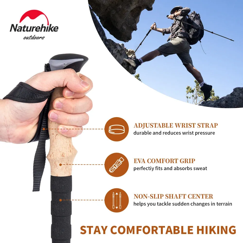 Carbon Fiber Collapsible Trekking Poles - Lightweight Telescopic Sticks for Walking, Hiking, and Climbing
