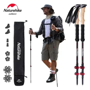 Carbon Fiber Collapsible Trekking Poles - Lightweight Telescopic Sticks for Walking, Hiking, and Climbing