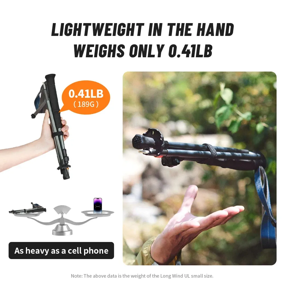 Carbon Fiber Trekking Poles - 7075 Aluminum Alloy, Five-Section Folding Walking Sticks for Climbing and Hiking