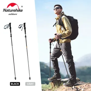 Carbon Fiber Trekking Poles - 7075 Aluminum Alloy, Five-Section Folding Walking Sticks for Climbing and Hiking