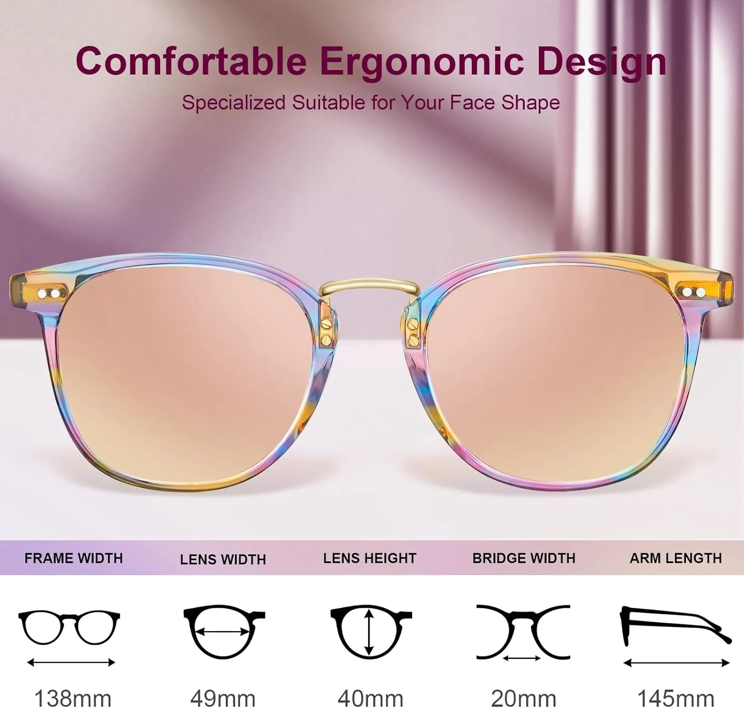 CARFIA Fashion Acetate Polarized Womens Sunglasses Small Face Retro Metal Bridge Sunnies CA5015
