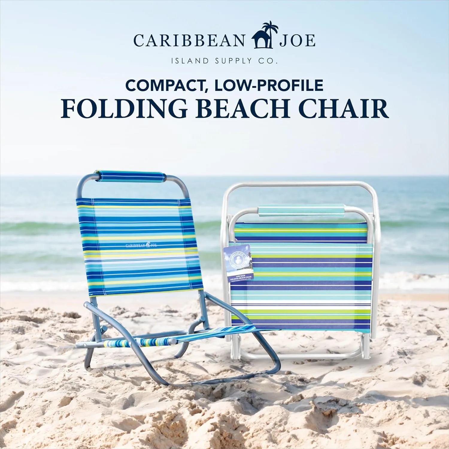 Caribbean Joe Folding Beach Chair, 1 Position Lightweight and Portable Foldable Outdoor Camping Accessories, Red