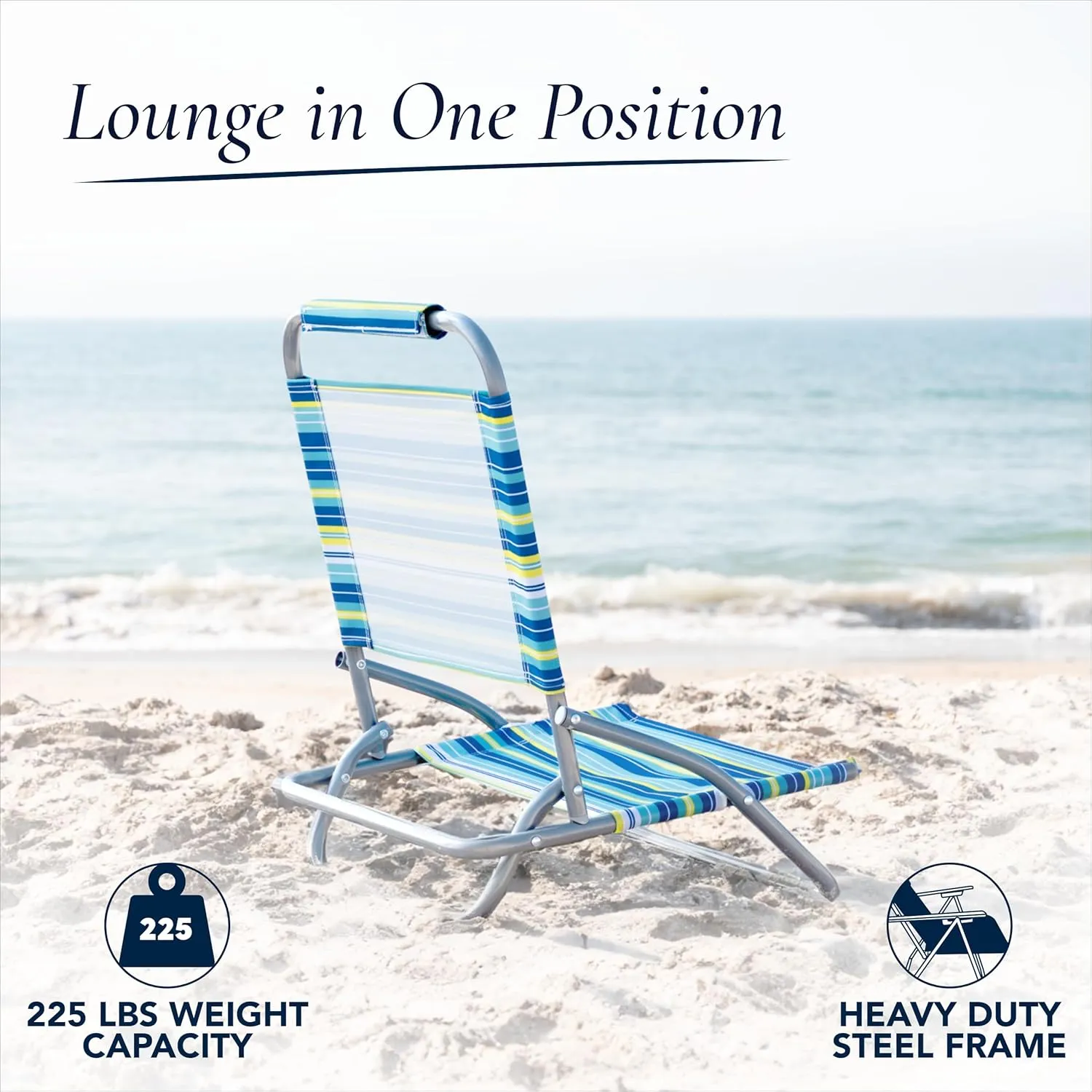 Caribbean Joe Folding Beach Chair, 1 Position Lightweight and Portable Foldable Outdoor Camping Accessories, Red
